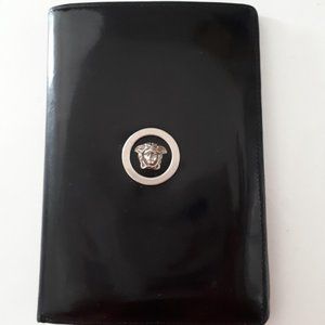 VERSACE Black Patent Leather Wallet